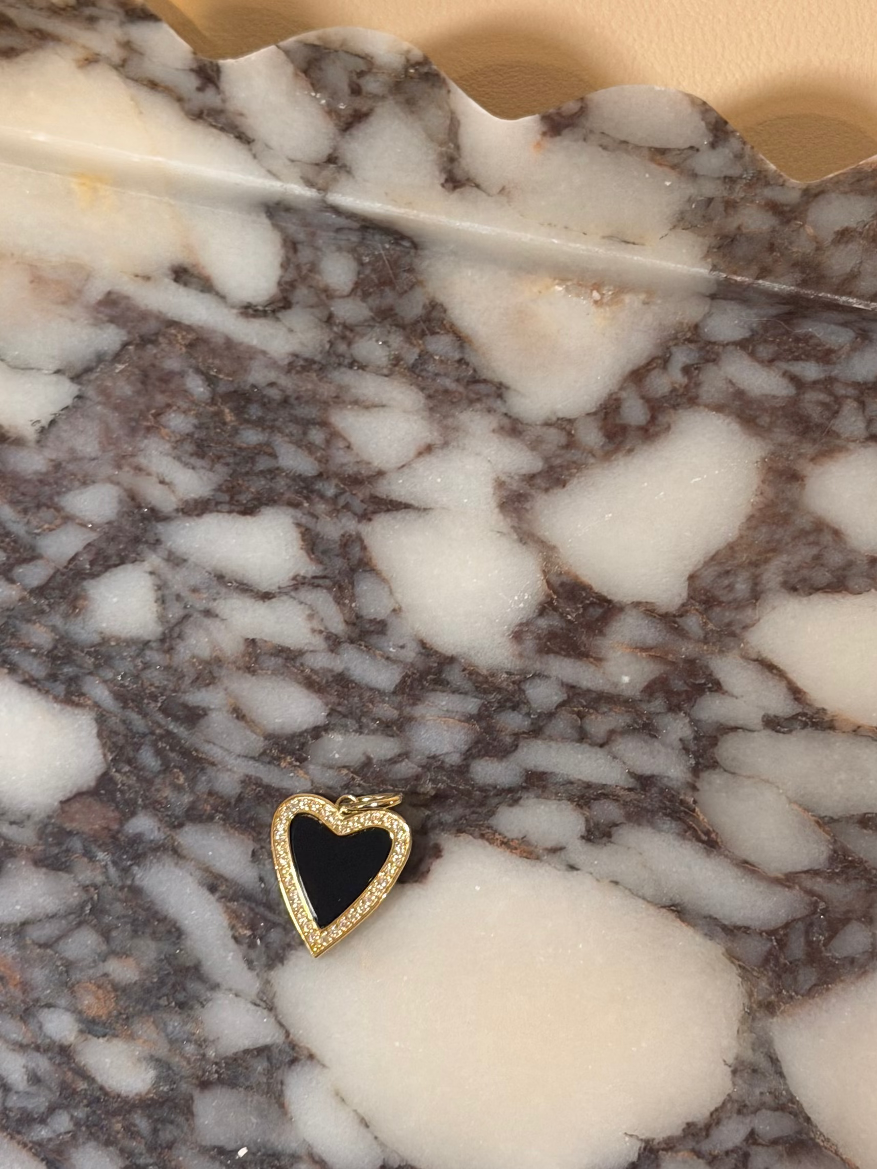 Black Enamel Heart Pendant