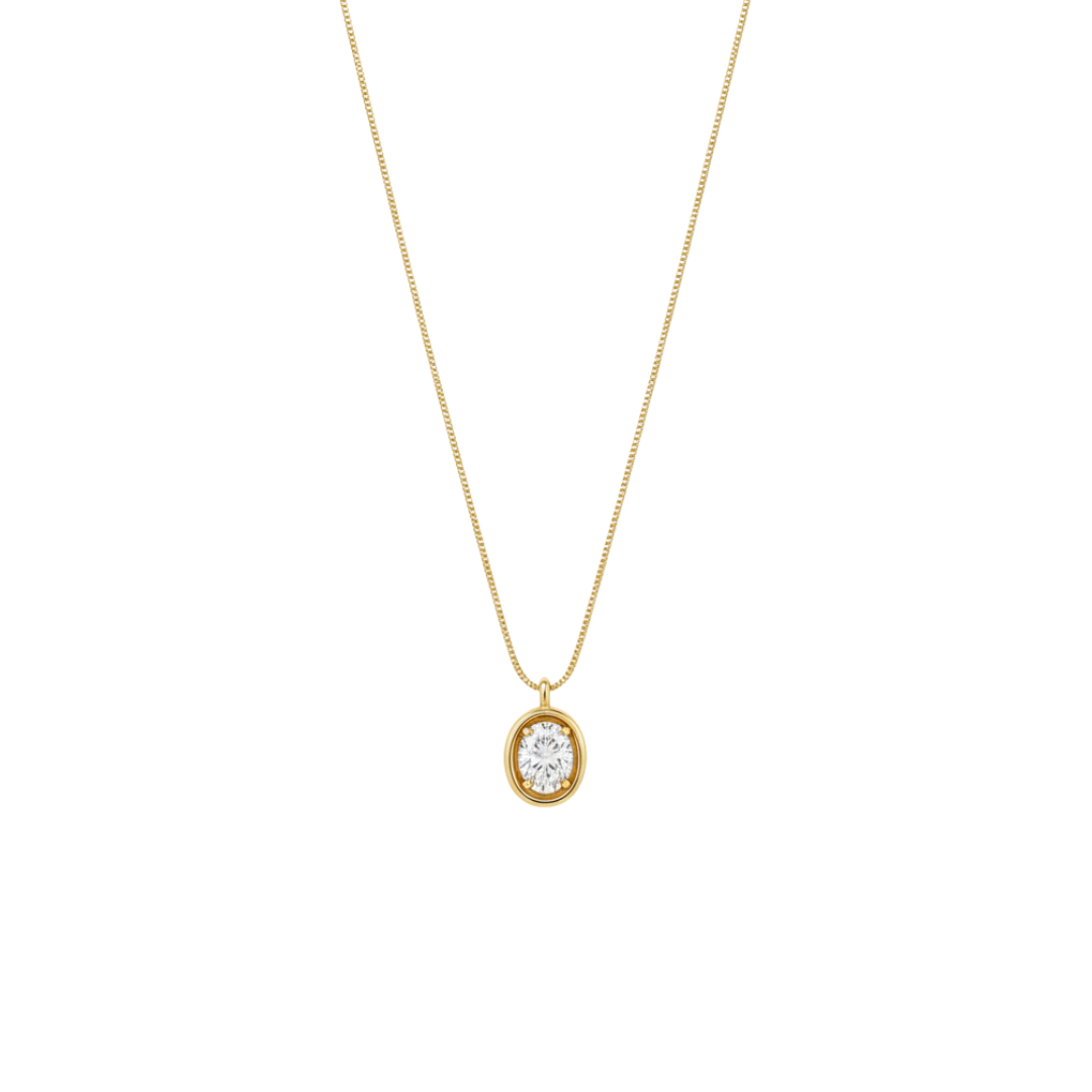 Oval Bezel Necklace