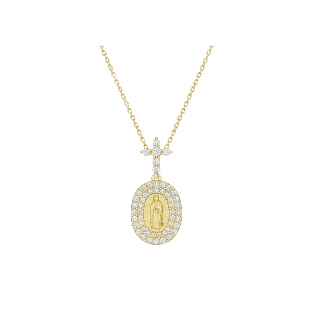 Mother Mary Cross Necklace