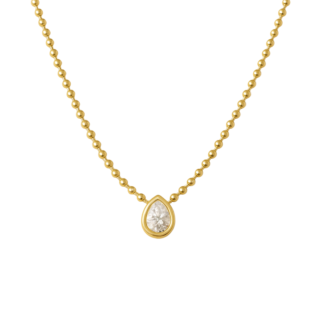 Bezel Pear Necklace