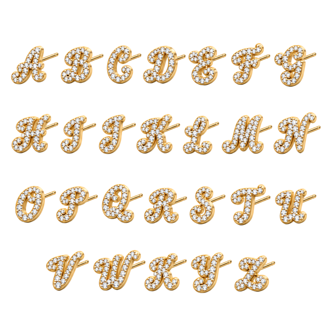Baby Initial Stud Earrings
