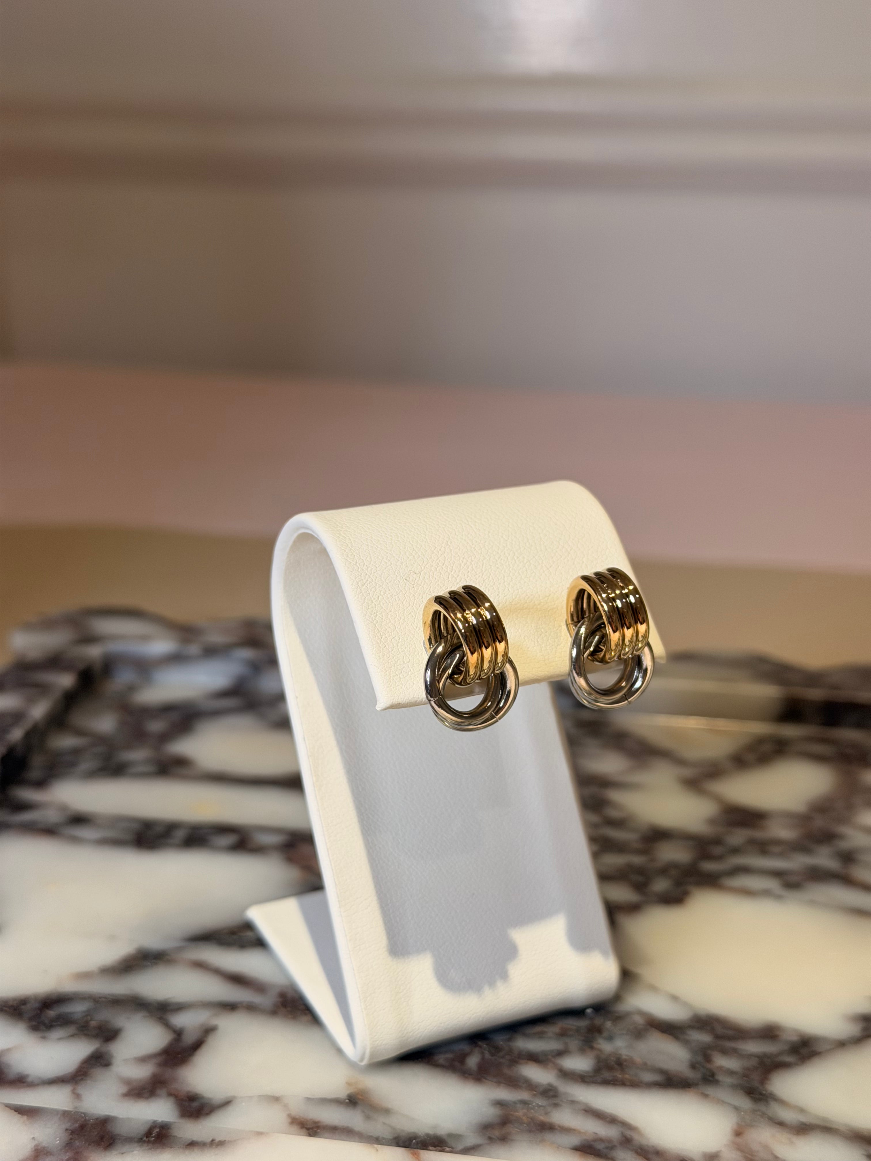 Two-Tone Interlinked Earrings