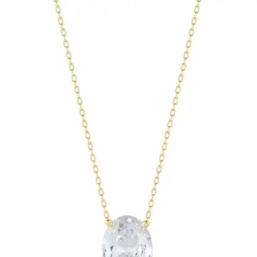 Oval Solitaire Necklace