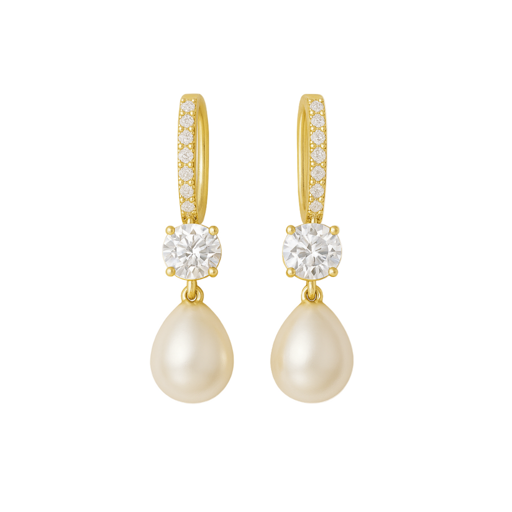 Pearl Drop Hoops