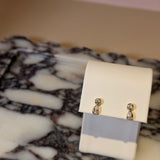 Cubic Bezel Teardrop Studs
