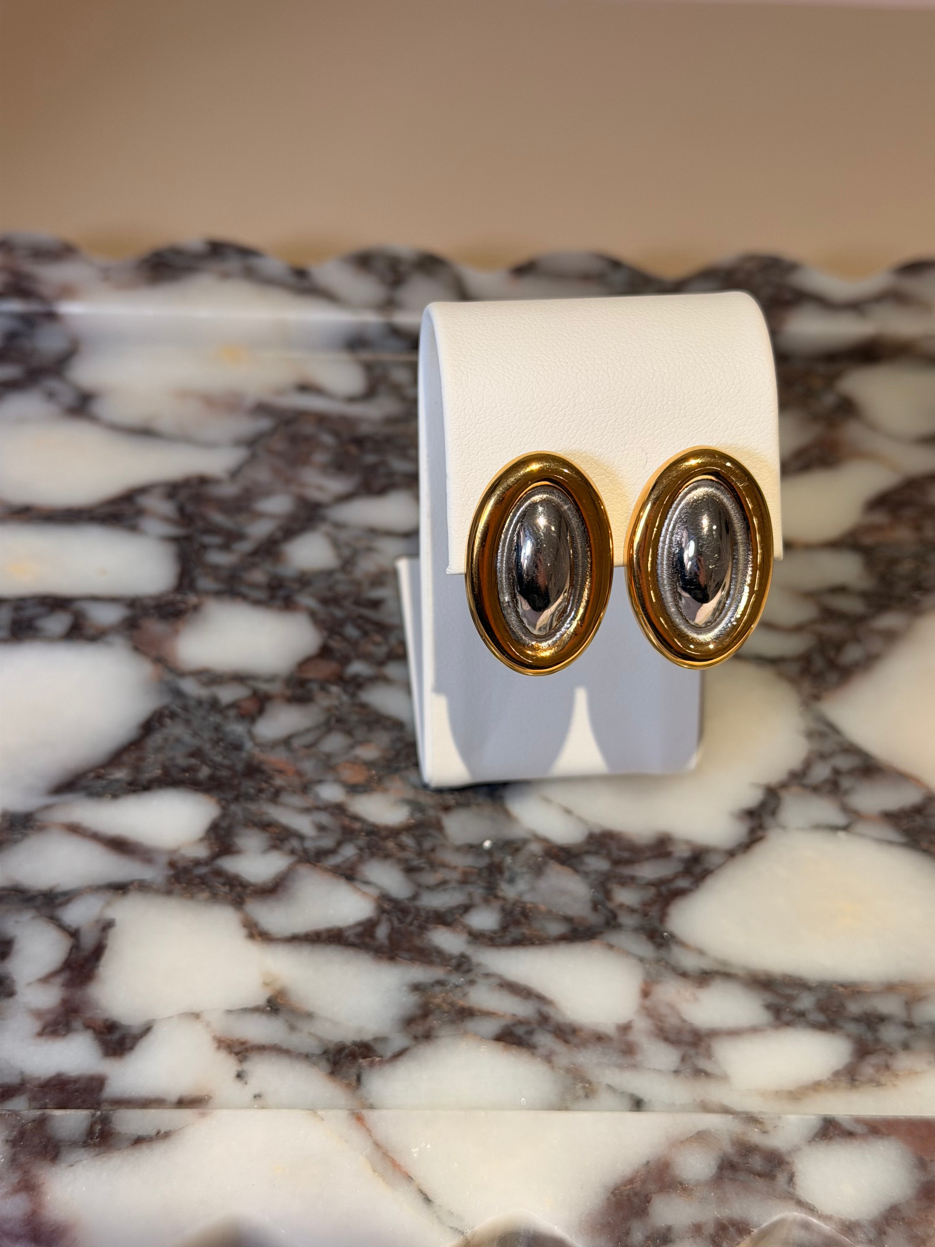 Two-Tone Oval Studs