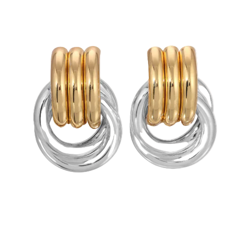 Bold Dual-Tone Hoops – Large