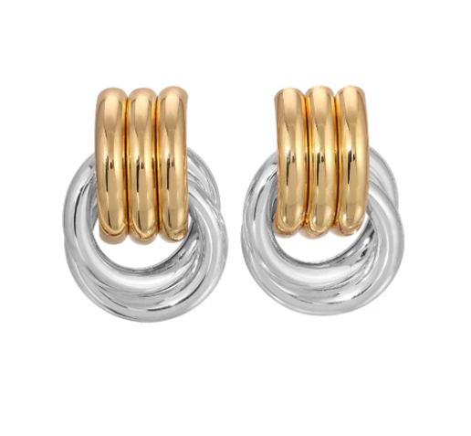 Bold Dual-Tone Hoops – Large