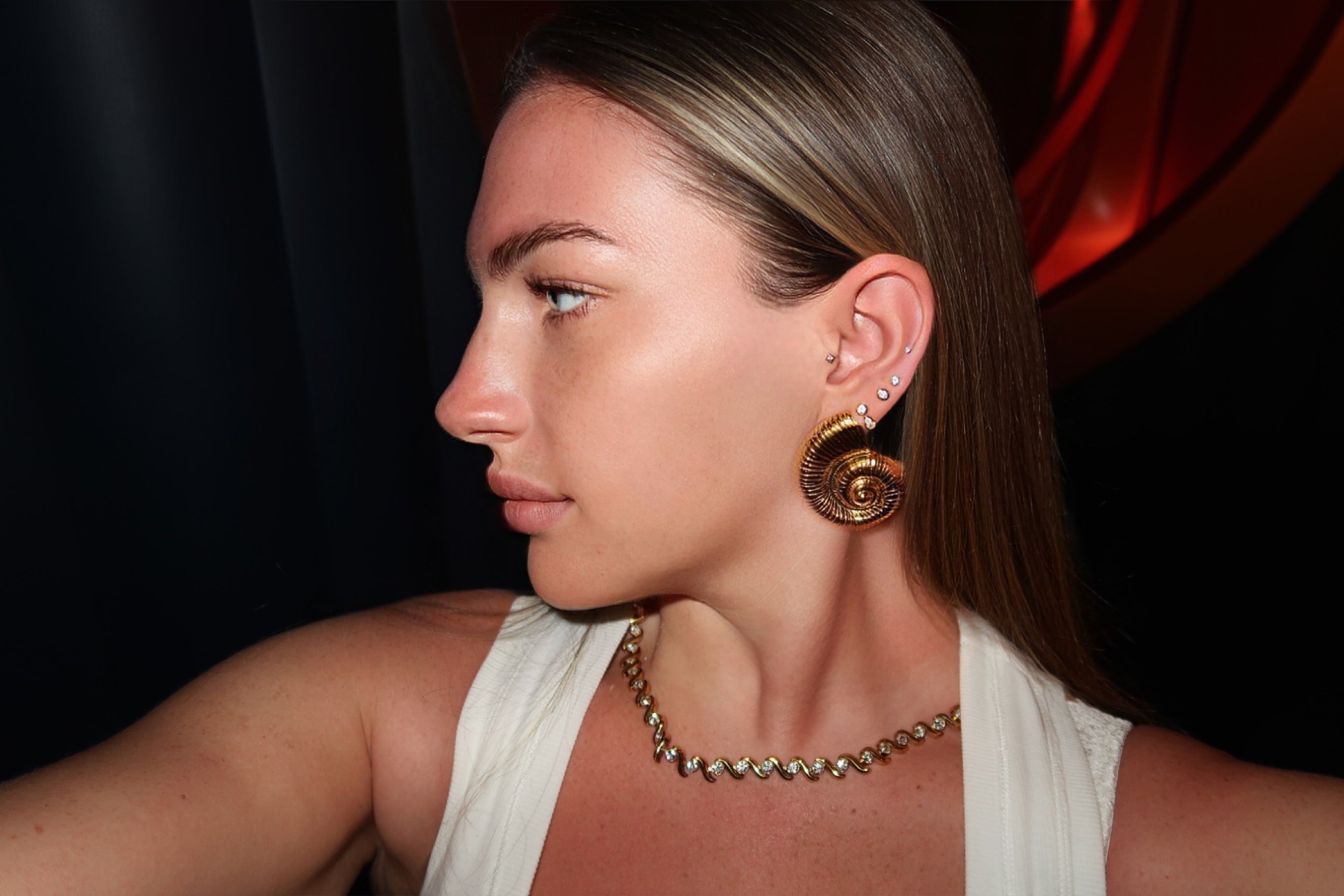 Golden Conch Earrings