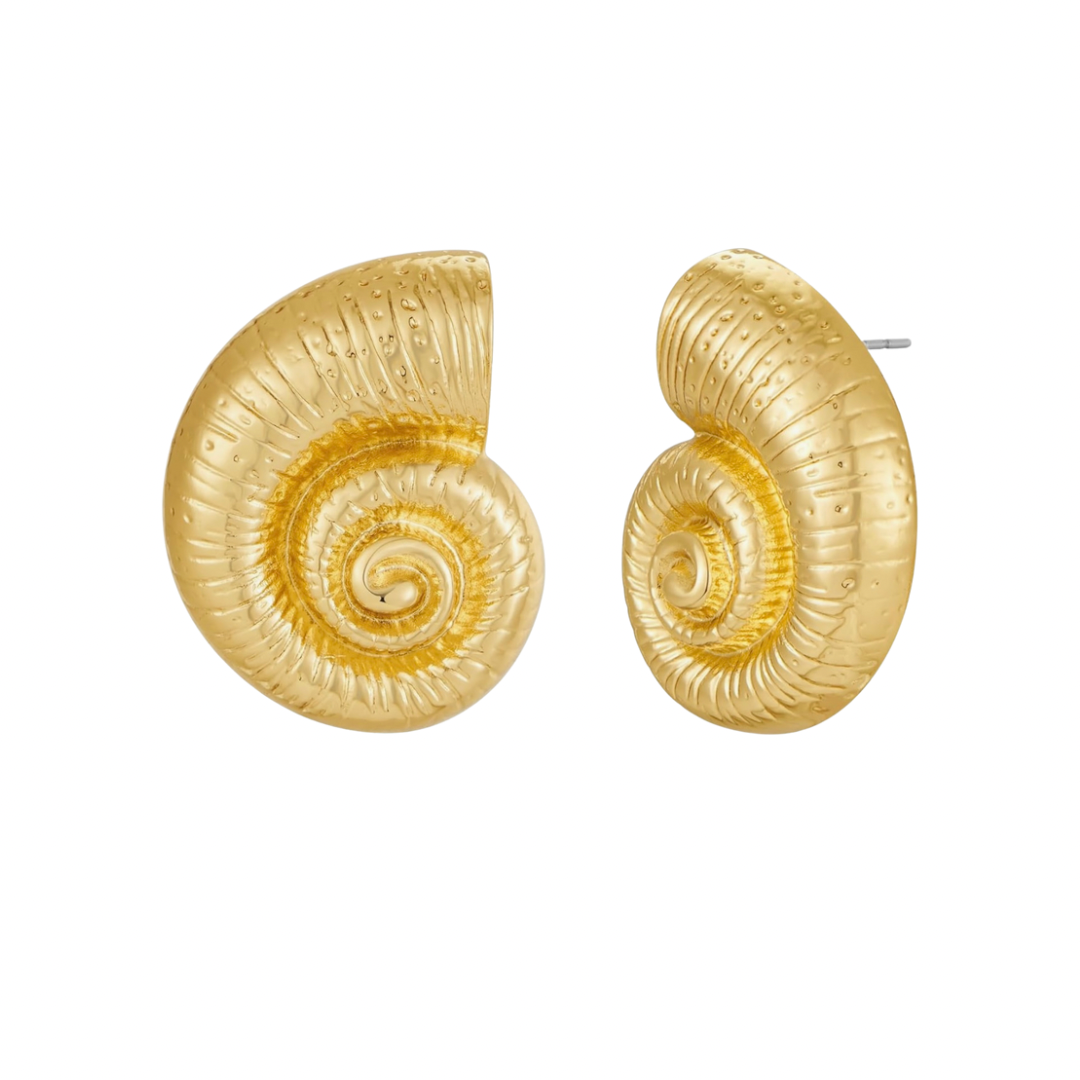 Golden Conch Earrings