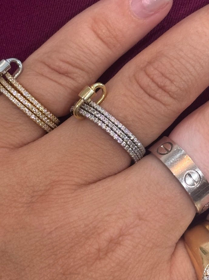 Silver Carabiner Stack Ring