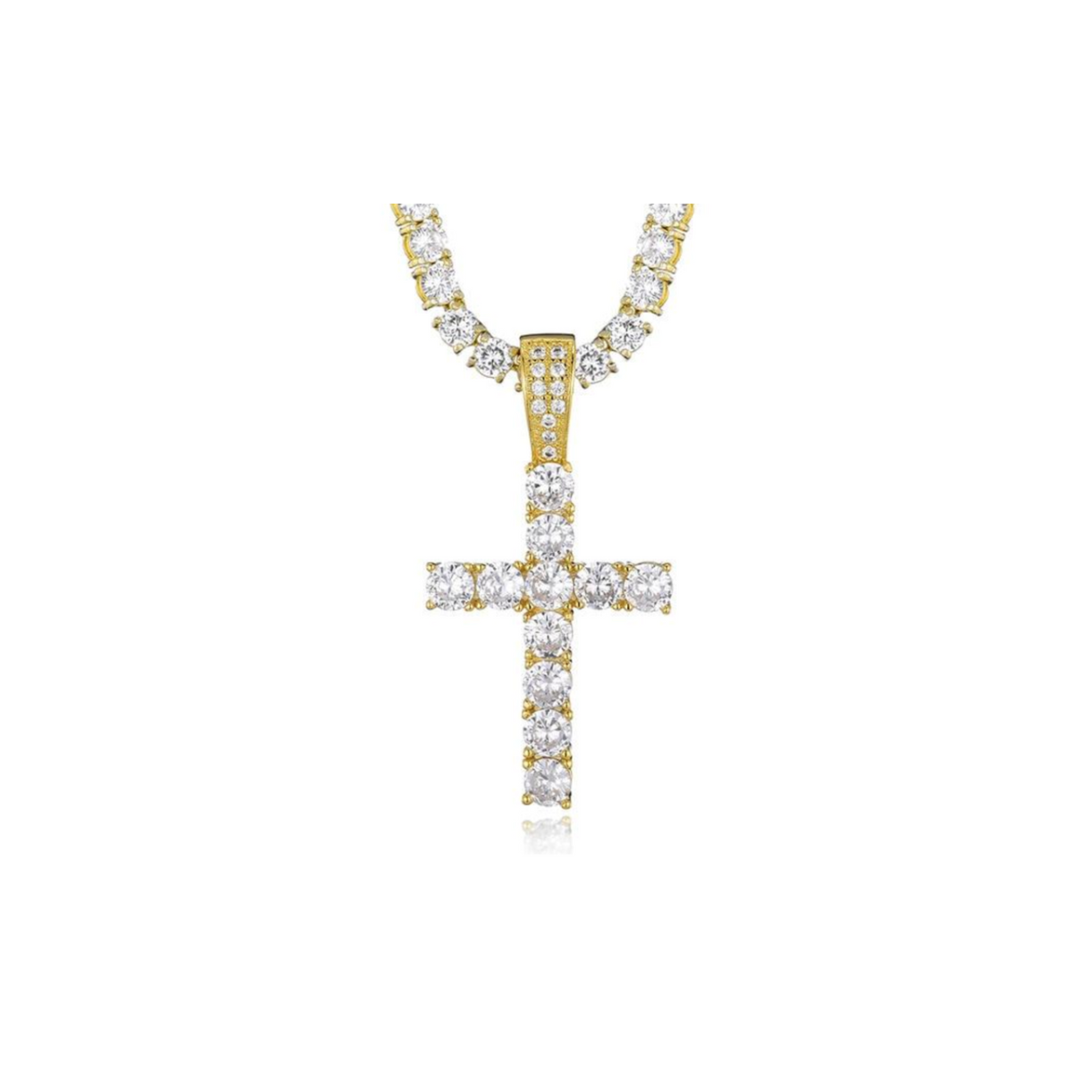 Iced Cross Tennis Necklace