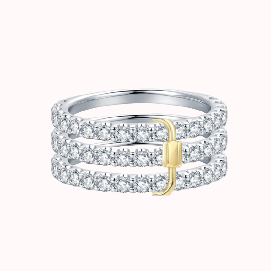Silver Carabiner Stack Ring